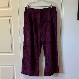 Farm Rio Purple Wide Leg corduroy pants